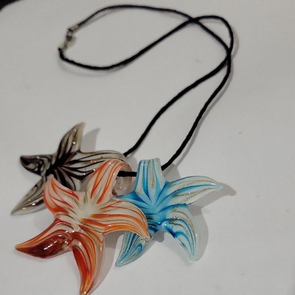 Starfish Glass Pendant Necklace